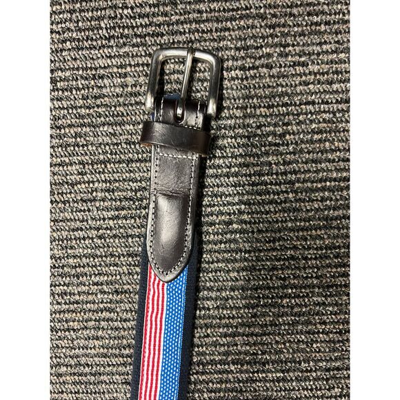 VV American Flag Belt  Brown Leather Trim - Casual Canvas‎ Stars and Stripes - Picture 3 of 5